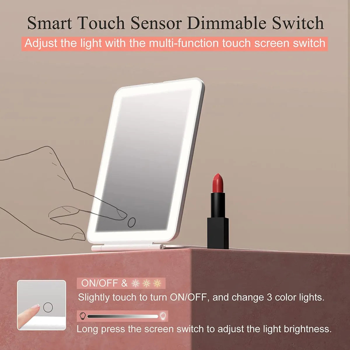 Foldable LED Makeup Mirror