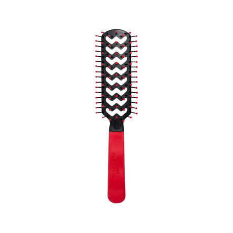 Cricket Static Free Fast Flo Color Vent Hair Brush - Quick and Blow Drying Detangling and Frizz-Free Styling - Anti-Static Bristles Ideal for All Hair Types So Rad (Red)
