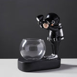 Creative Astronaut Hydroponic Glass Vase Decor