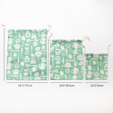 Cotton Linen Drawstring Storage Bag for Students
