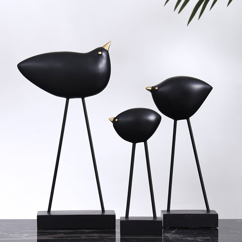 Nordic Minimalist Black and White Bird Home Decor Piece