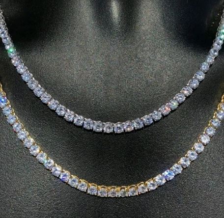 Square claw chain rhinestone necklace