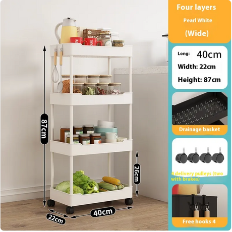 Multi-Tier Kitchen Floor Standing Storage Cart