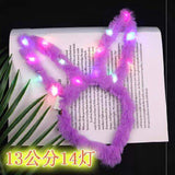 LED Bunny Ears Headband - Plush Hair Accessories