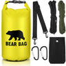 Foilswirl 1 Set Bear Food Bag for Camping Ultralight Food Bag Hanging System Includes Waterproof Bear Bag Nylon Ropes Hooks for Camping Backpacking (Yellow10 L)