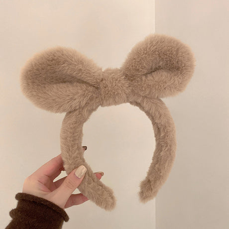 Plush Rabbit Ears Headband for Women - Cute Hair Accessory