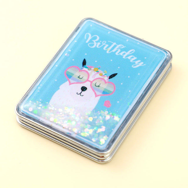 Rectangular Flowing Sand Makeup Mirror for Women