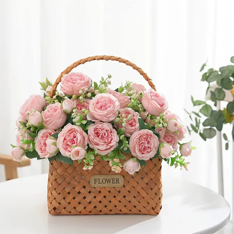 Artificial Peony and Rose Bouquet for Home Decor