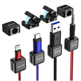 Magnetic USB Cord Holder Clips: 8-Pack Under Desk Phone Charging Cable Organizer - Easy Secure Adhesive Wire Management Keeper for Nightstand Desk Home Office and Car | Black