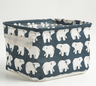 Desktop Makeup Organizer Storage Box with Linen Basket