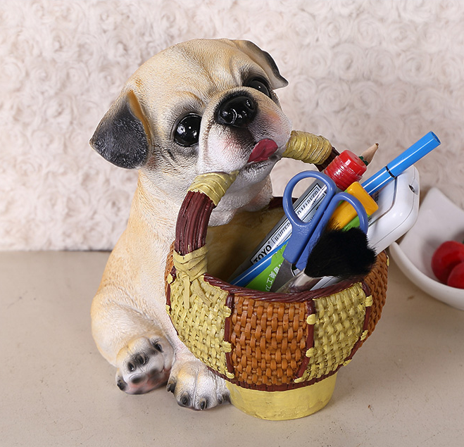 Dog Home Decor Figurine and Key Storage Box