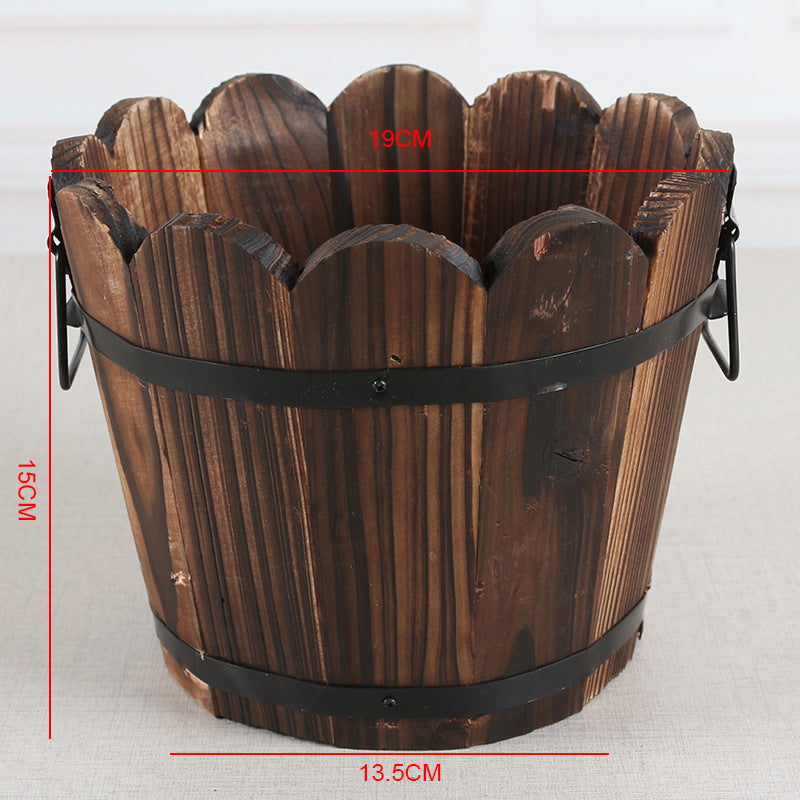 Carbonized Wood Planter for Garden and Succulents