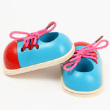 Wooden Shoe Lacing Toy for Kids
