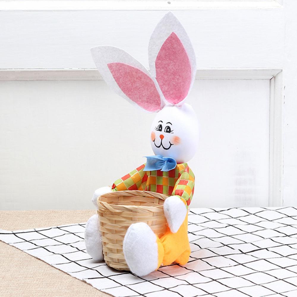 Cartoon Rabbit Design Bamboo Egg Organizer Basket