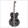 Vintage Black Guitar Violin Brooch Pin Accessory