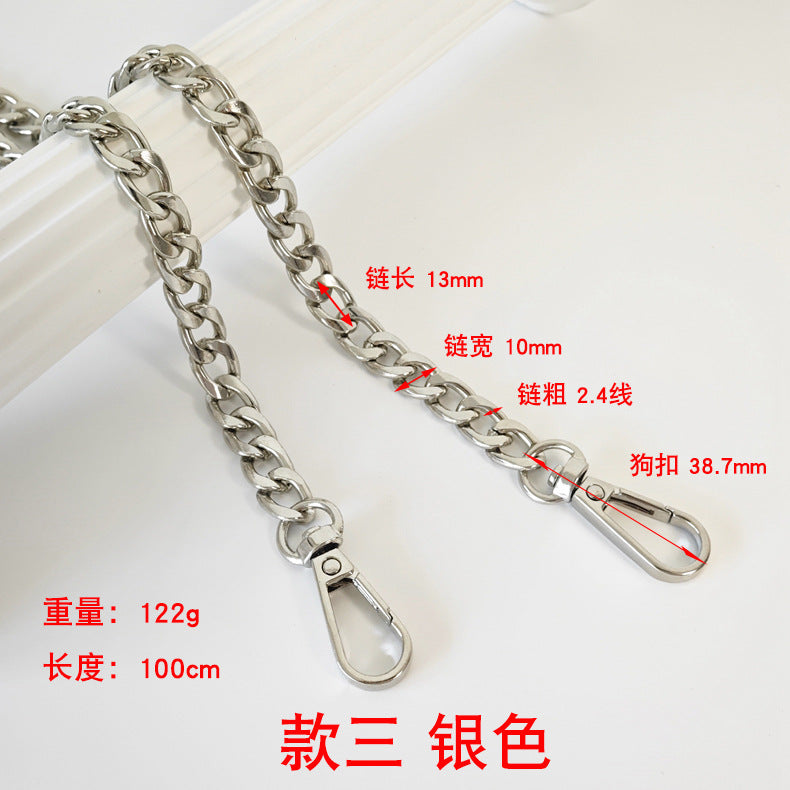 Metal Bag Chain with Woven Shoulder Strap