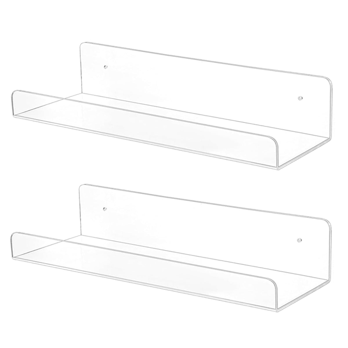TONICE 2 Pack Acrylic Shelves for Wall 6in Floating Shelf Wall Mounted Set for Room Bedroom Bathroom Kitchen Living Room Office Book Shelf Storage Decor