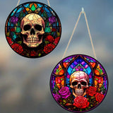 Gorgeous Round Acrylic Skull Rose Home Party Decor