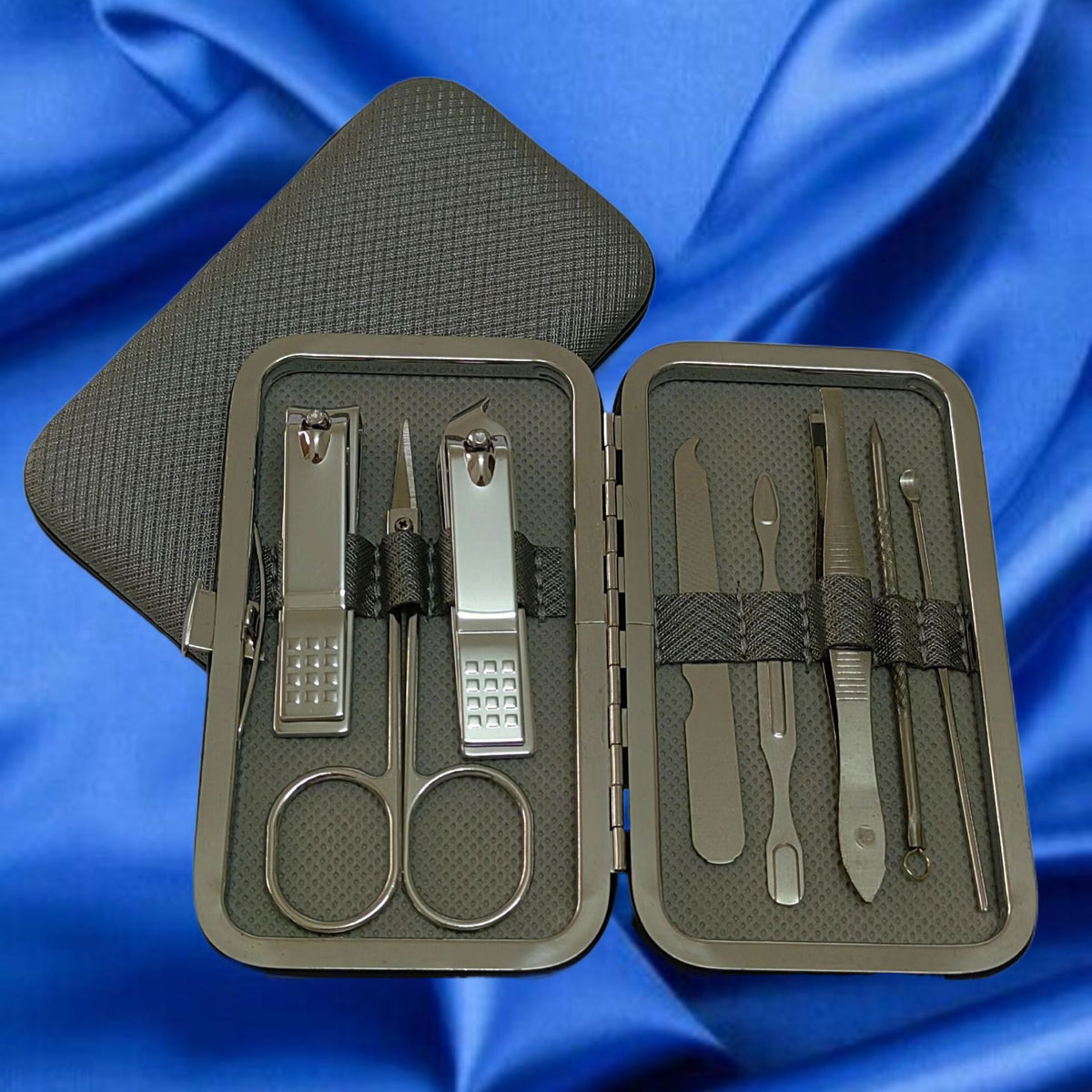 8-Piece Colorful Nail Care Tool Set in Stainless Steel