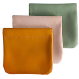 ALUXY 3Pcs Pocket/ Squeeze Cosmetic Bag Waterproof Leather No Zipper Self-Closing Portable Travel Makeup Pouch (A)