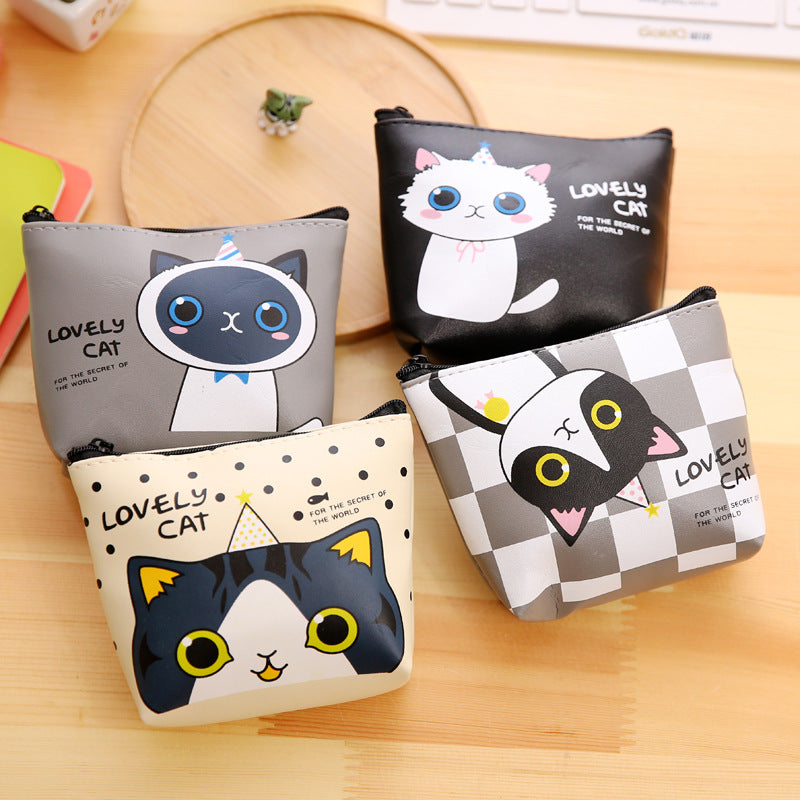 Korean Cute Cat PU Coin Purse and Key Organizer