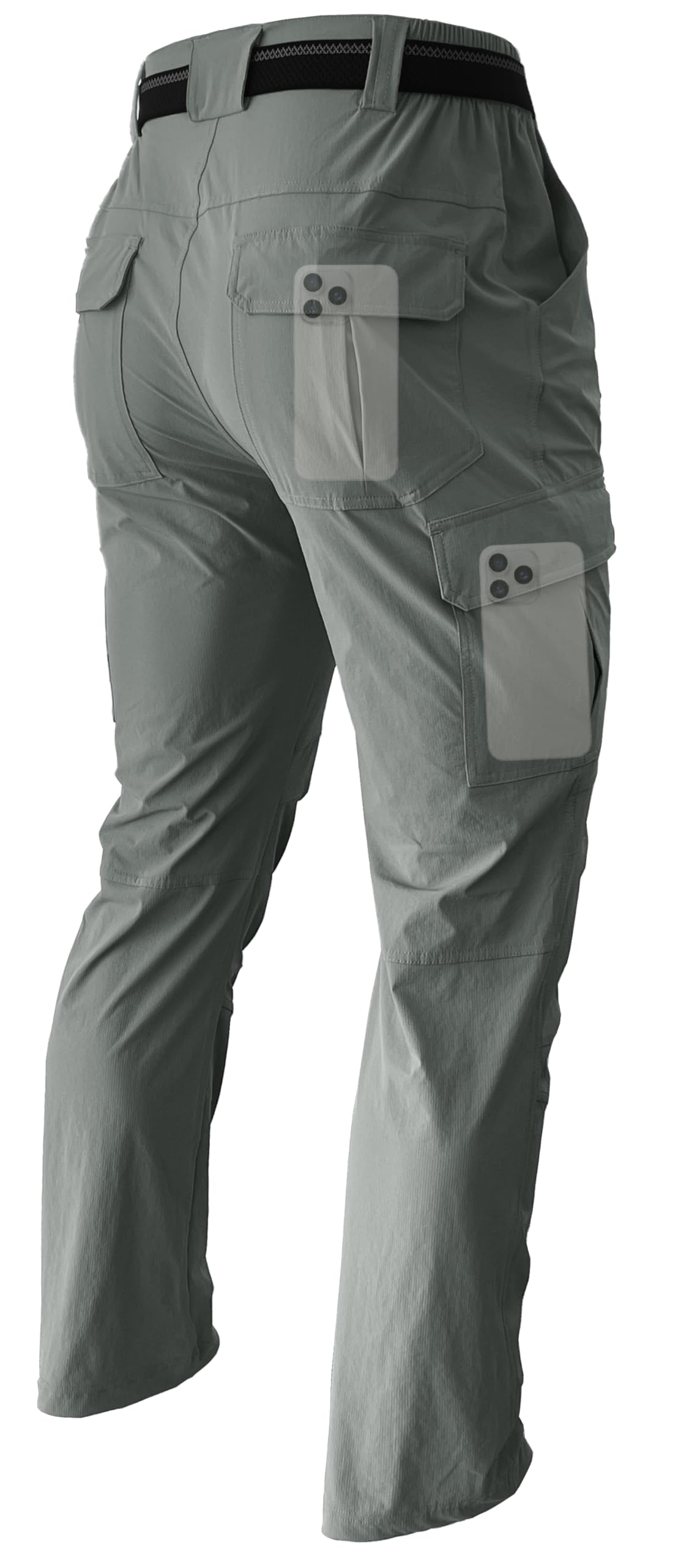 Mens Hiking Cargo Work Pants Lightweight Waterproof Quick Dry Camping Fishing Travel Outdoor Pants Sage Green L