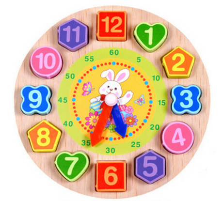 Wooden Lacing Number Clock Educational Toy for Kids