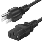 6 ft 10A 125V Three-Prong AC Power Cord for Computers, Monitors and Electronics