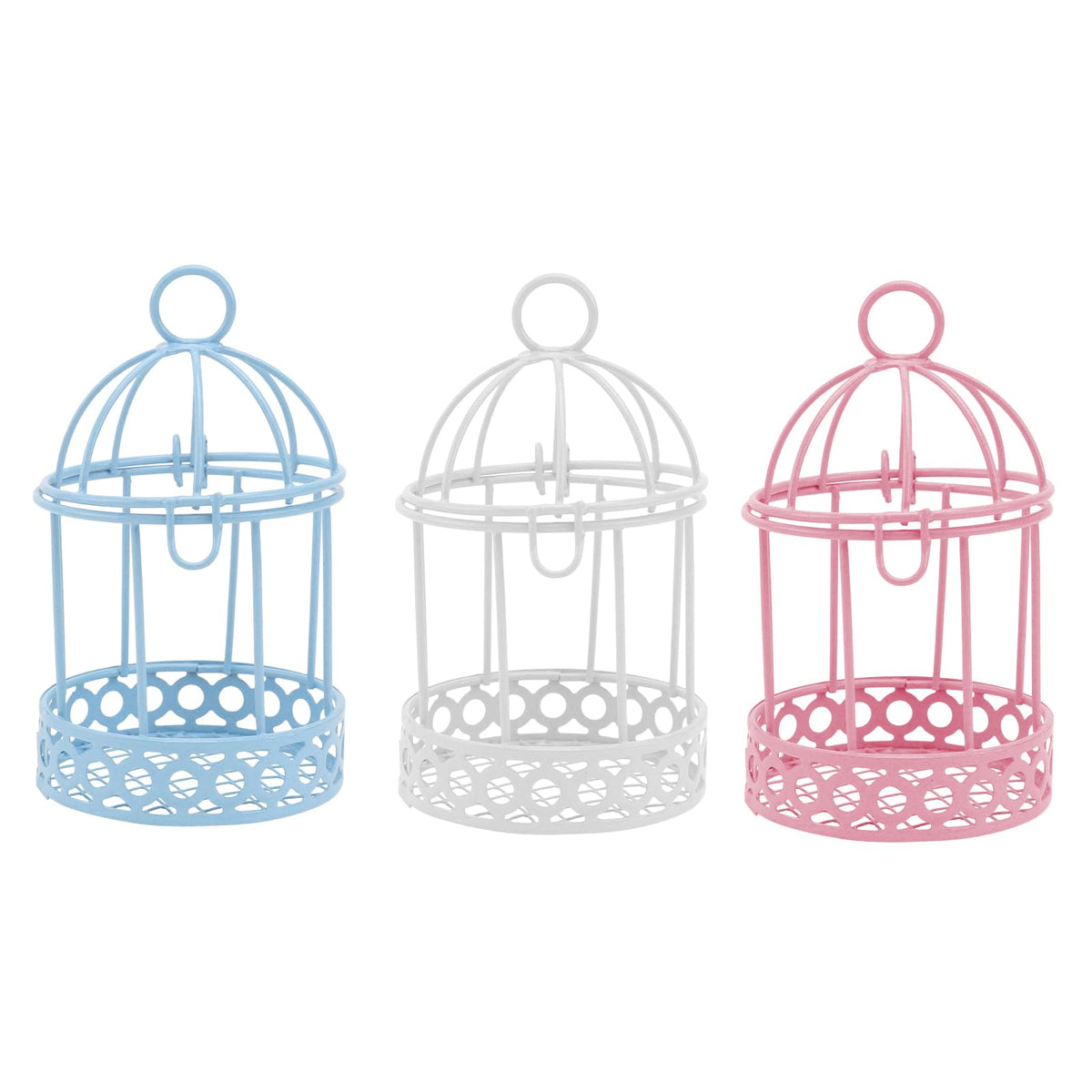 Metal Wall Hanging Bird Cage Mini Desktop Storage Decor Hollow Iron Bird Cage Organizer Home Office Desktop Decor 3pcs Bird Cage Tealight Holder