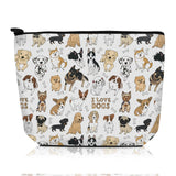 ADQWIOVL Cosmetic Bag Makeup Bag Birthday Gifts for Women Mom Cute Canvas Toiletry Bag Durable Travel Toiletry Makeup Organizer Zipper Pouch Lipstick Pouch Cute Doodle Dog