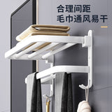 Bathroom Storage Rack - No Punching Space Aluminum Towel Holder