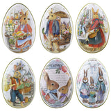 Cute Bunny Rabbit Printed Metal Easter Egg Candy Box