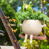 Swing Face Planter Pot for Garden or Windowsill Decor