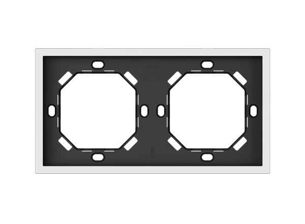 HDL Panel XELENT SERIES Ivory White Panel Frame 2 Gang