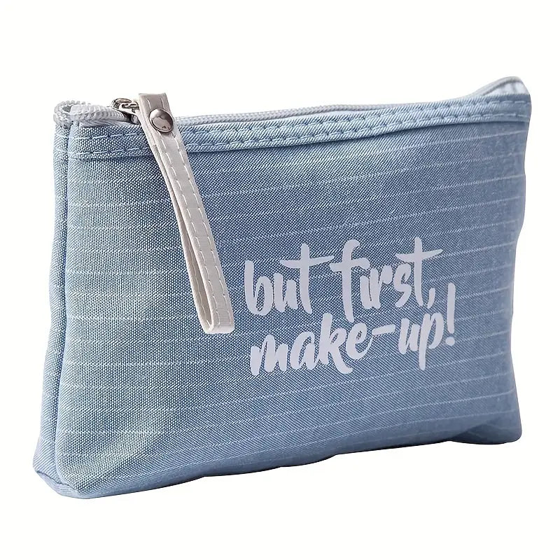 Waterproof Letter Pattern Zipper Makeup Bag Organizer