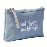 Waterproof Letter Pattern Zipper Makeup Bag Organizer
