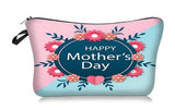 Mother's Day Floral Cosmetic Bag with Zipper Organizer