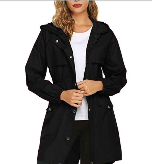 Women's Lightweight Hooded Long Outdoor Jacket