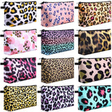 Sanwuta 12 Pieces Cosmetic Bags Makeup Bags Printed Roomy Toiletry Bag Waterproof Beauty Bag Organizer Pouches with Zipper Makeup Accessories for Women Girls (Leopard Style)