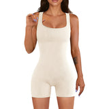 Seamless Ribbed Yoga Jumpsuit for Fitness