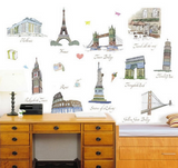Famous Architecture Removable Wall Stickers for Home