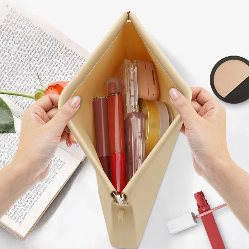 Portable Large Capacity Makeup Bag Set with Brush Holder
