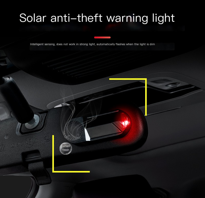 Car Solar Warning Light with Interior Simulation Alarm