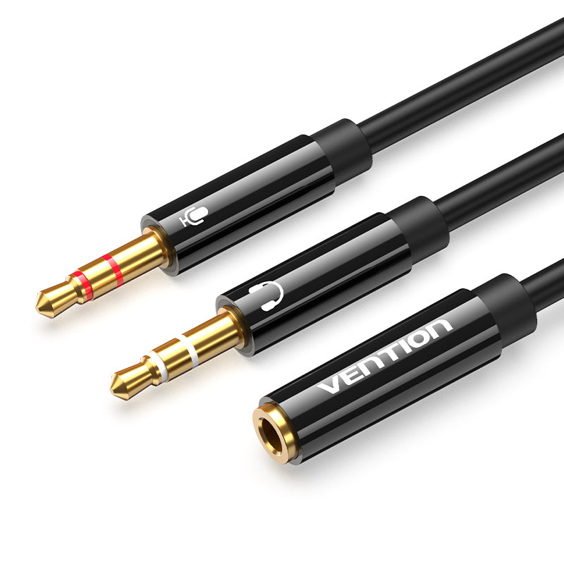 Vention AUDIO 3.5mm F to 2x3.5mm M Splitter Cable 0.3m BBTBY