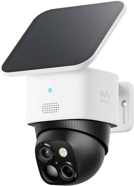 eufy Security SoloCam S340 Solar Security Camera Wireless Outdoor Camera 360 Degree Pan & Tilt Surveillance No Blind Spots 2.4 GHz Wi-Fi No Monthly Fee HomeBase S380 Compatible (Renewed)