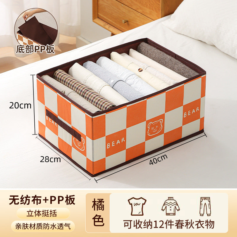 Checkered Pants Storage Box - Foldable Drawer Organizer