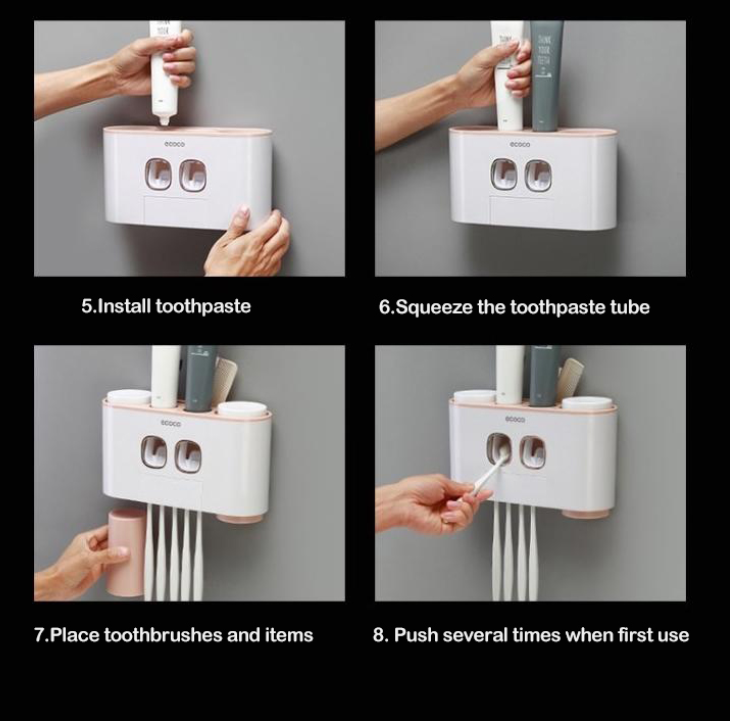 Toothpaste Squeezer, Storage Box, Toothbrush Holder Set