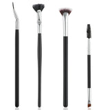 4 PCS Mascara Fan Brush Eyelash Brush Eyelash Separator Tool Folding Angle Scalloped Lash Brush Set for Lashes Eyelash Comb Eye Makeup Brush Tool