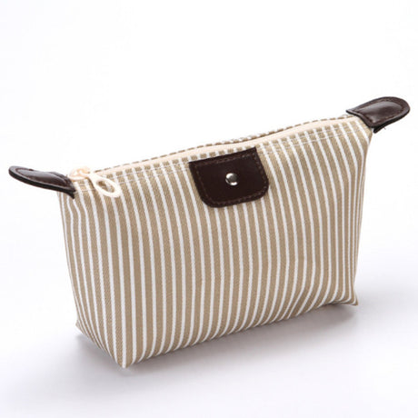 Portable Foldable Striped Waterproof Cosmetic Bag