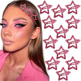NAISKA 12PCS Red LeopardStar Hair Clips Non-Slip Snap Hair Pins Barrettes Cute Hair Accessories for Girls Women Cute Hair Decoration
